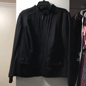 Black zip up blazer 1x